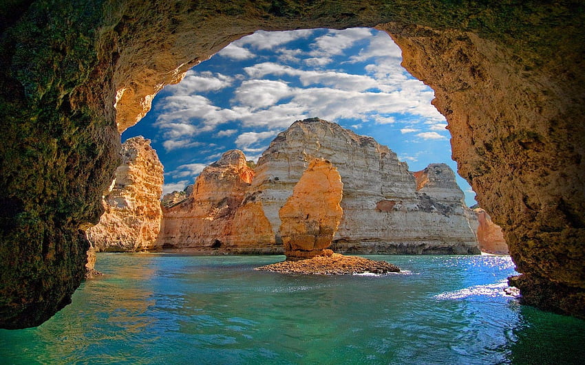 Ocean Cave in Portugal, caves with water HD wallpaper | Pxfuel