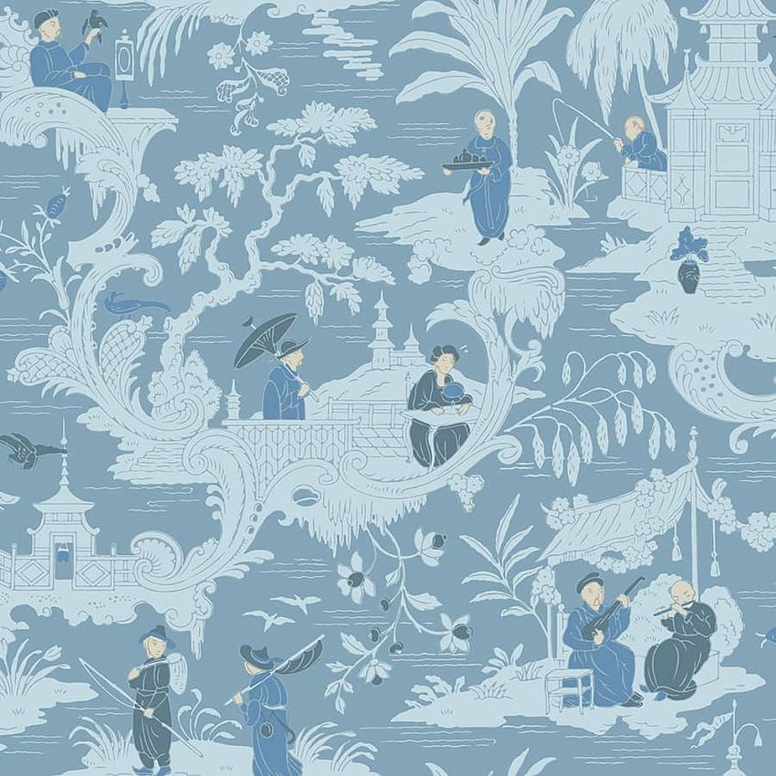 Cole & Son Chinese Toile 38, pola cina wallpaper ponsel HD