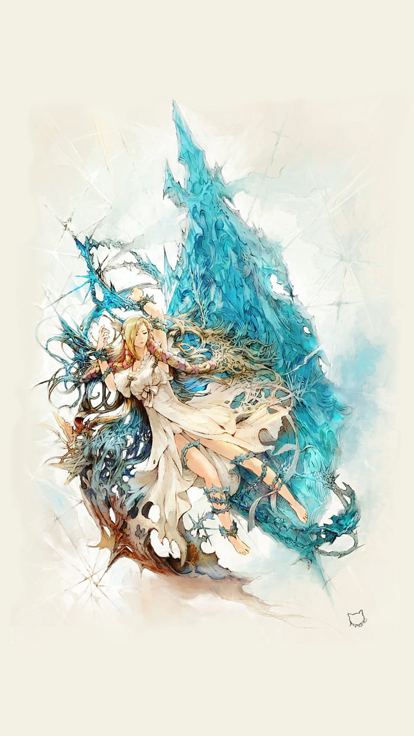 Phone background of Famitsus FFXIV cover art via FFXIVs Line page  r ffxiv