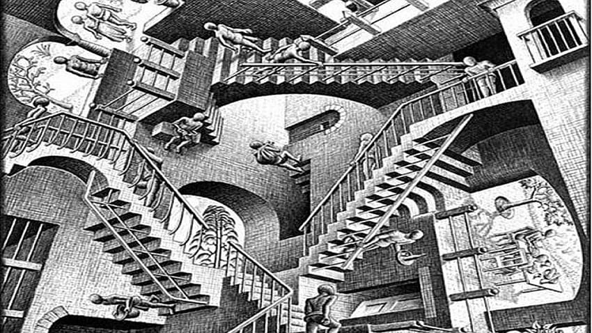 MC Escher , relatividade, m c escher papel de parede HD