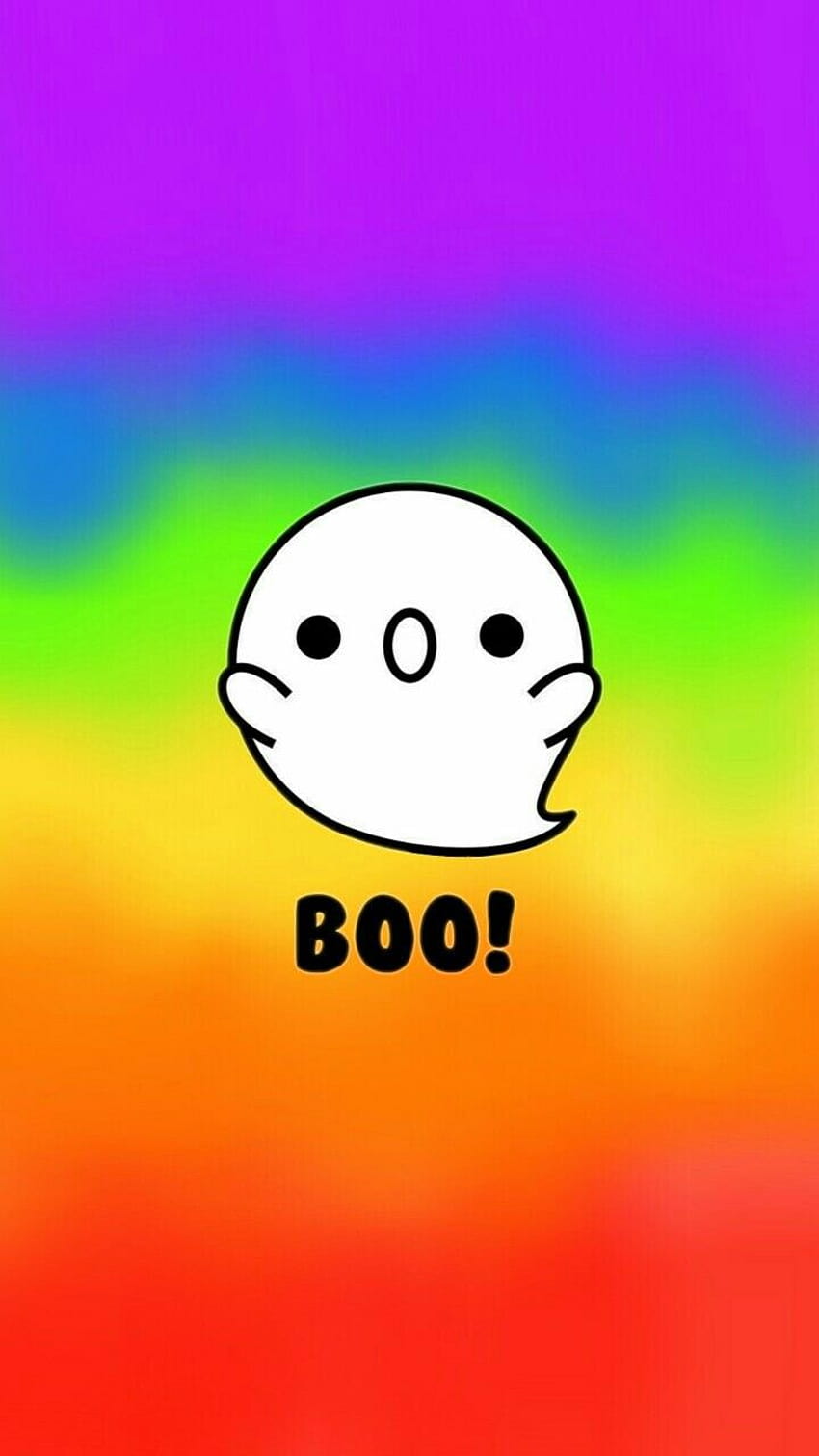 BOO!!!! I am a ghost, rainbow halloween HD phone wallpaper
