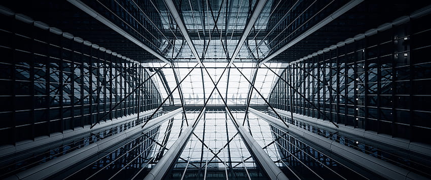 Modern architecture , Skylight, Looking up at Sky, Glass building, Architecture HD wallpaper