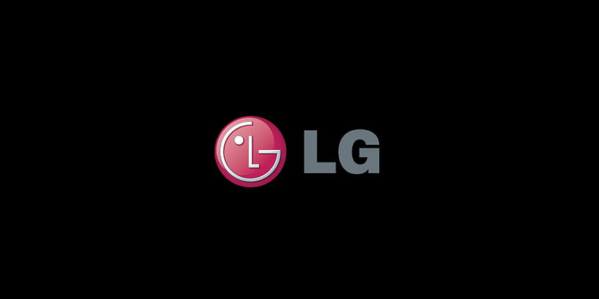 Logo LG preto, logotipo papel de parede HD
