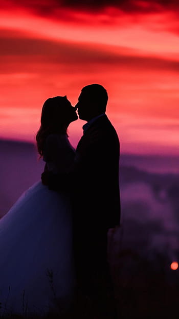 Kissing lovers silhouette HD wallpapers | Pxfuel
