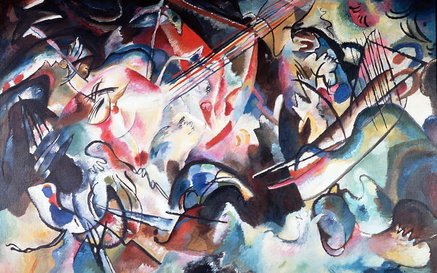 Wassily Kandinsky, Komposisi VI Abstraksi 2560x1600 Wallpaper HD