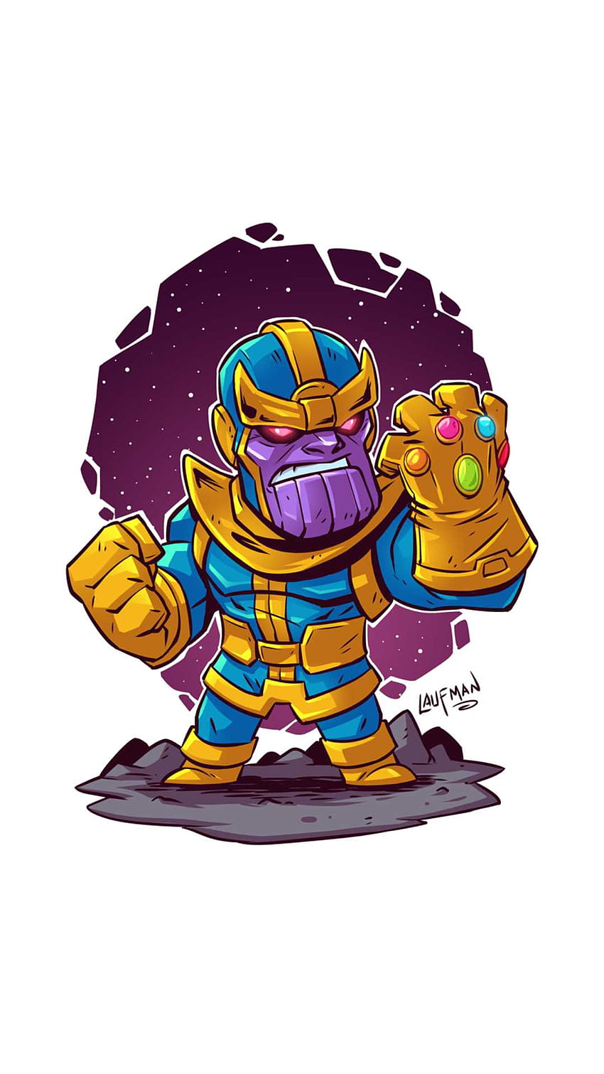 Marvel Thanos Cute Art มาร์เวลน่ารัก วอลล์เปเปอร์โทรศัพท์ HD