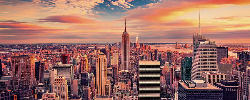 Empire State Building, Edificios, Rascacielos, Ciudad de Nueva York, Puesta de sol, , B5fc0b, edificios de nueva york fondo de pantalla