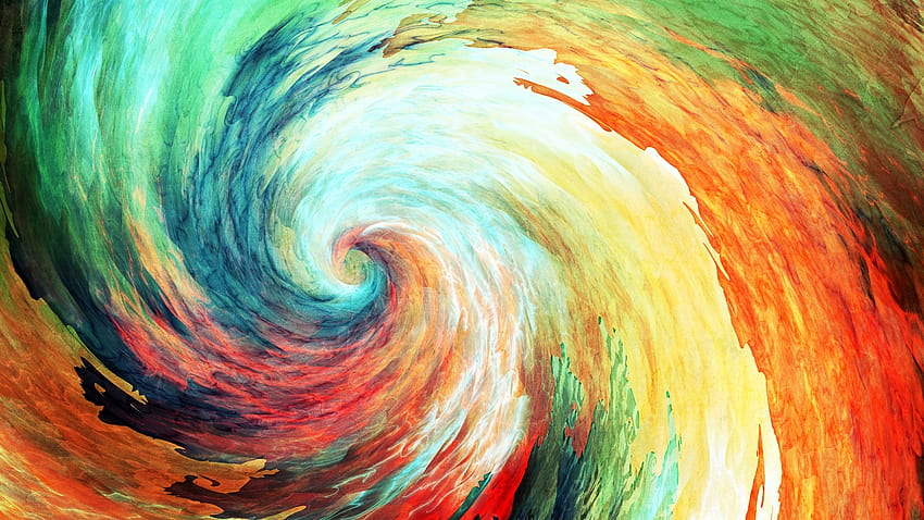 Anime Spiral Abstract Painting Artwork Colorful Hurricane Vortex Psychedelic Vibrant, vibrant anime HD wallpaper