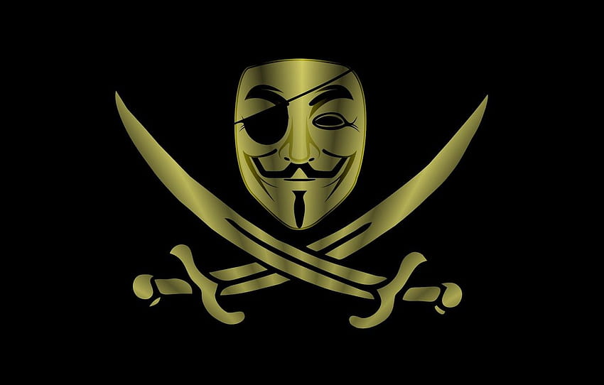 Minimalism, Background, Pirate, Anonymous, Swords , section минимализм, anon mask wallpaper | Pxfuel