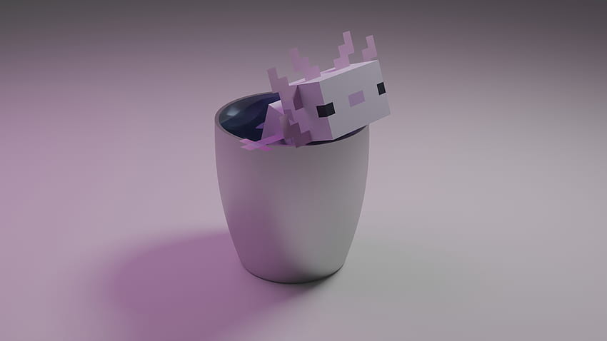 Aquí hay un ajolote en un balde. Hecho en licuadora. : Minecraft, Minecraft ajolote fondo de pantalla
