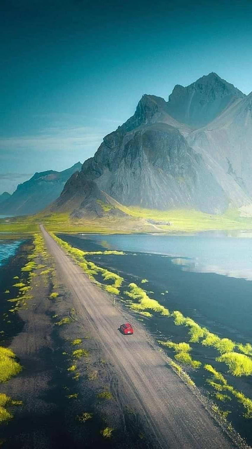 Nature Beautiful Mountains Green Valley Road iPhone, natural beauty phone HD電話の壁紙