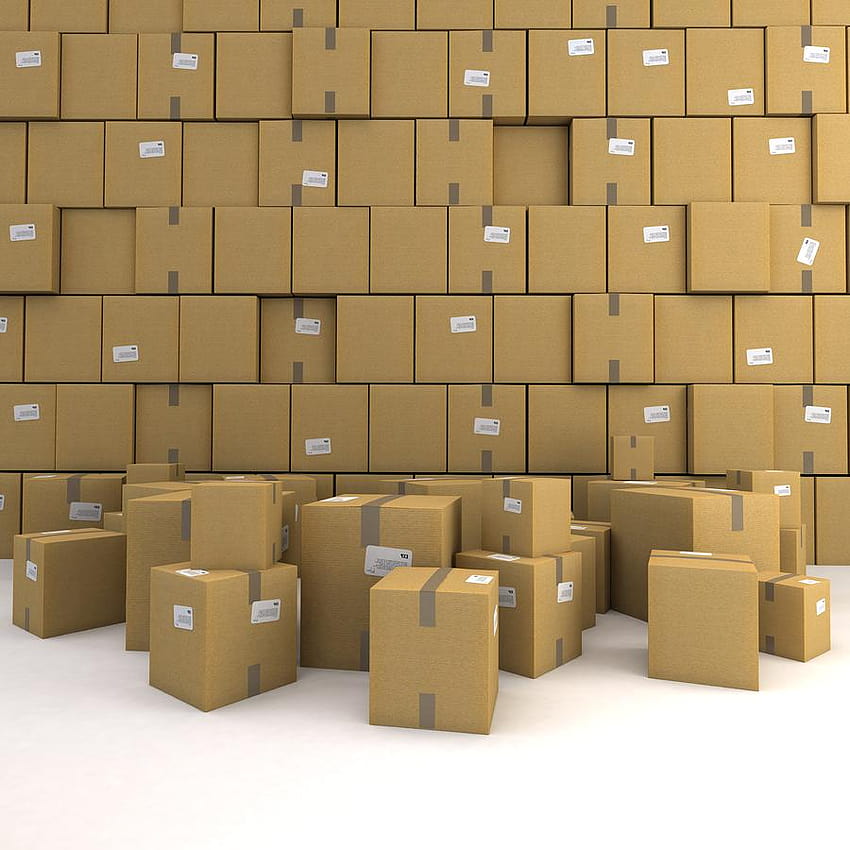 Huge pile of cardboard boxes forming a wall HD phone wallpaper