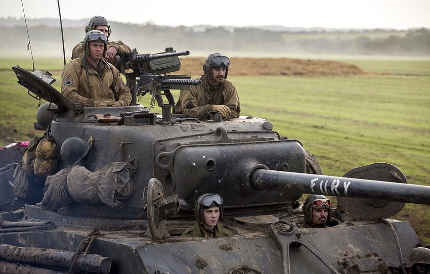 field, tank, Brad Pitt, Brad Pitt, drama, the crew, M4 Sherman, Fury, fury 2014 HD wallpaper