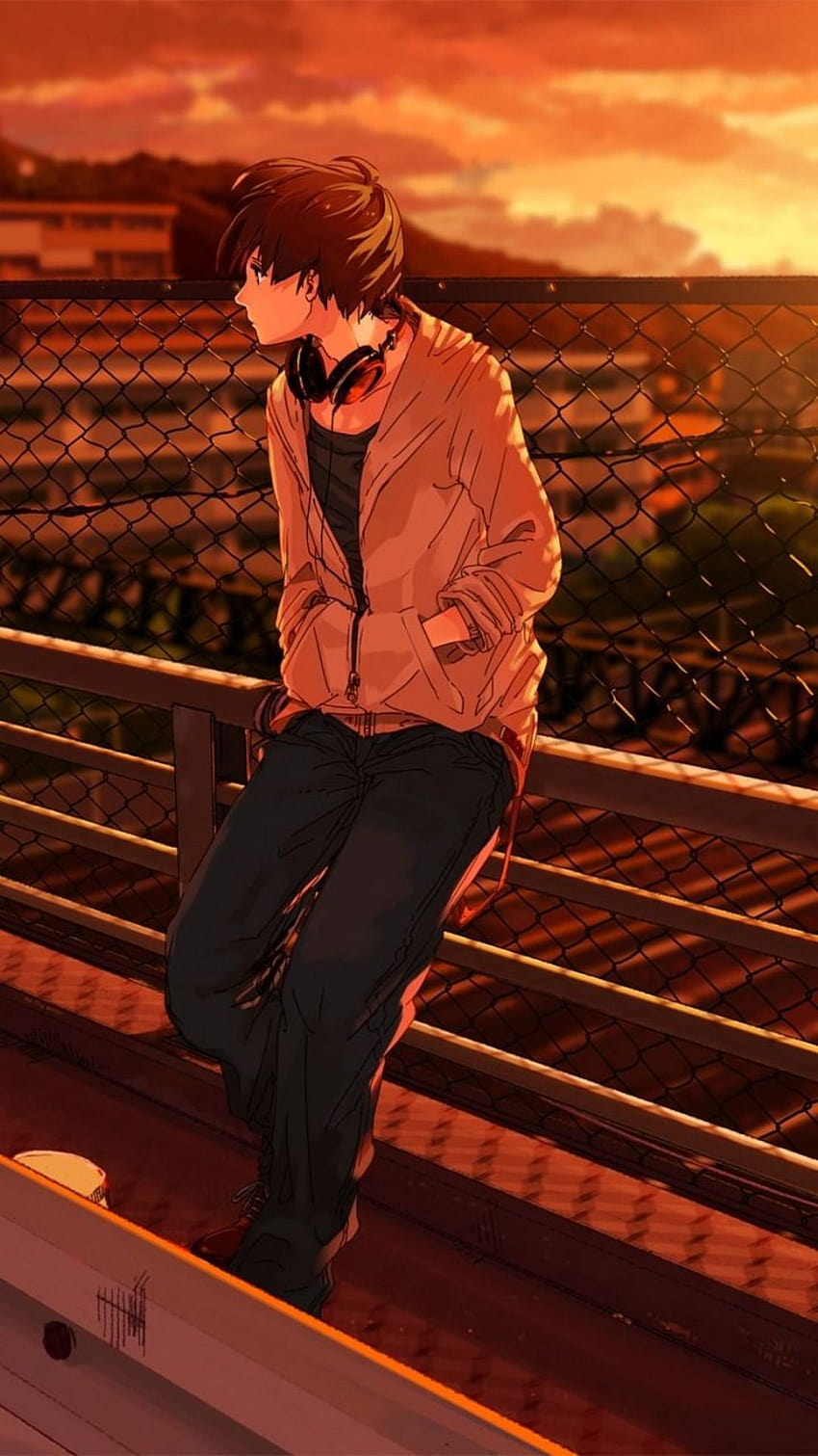 Sad Anime Boy iPhone, trauriges Anime-Telefon HD-Handy-Hintergrundbild