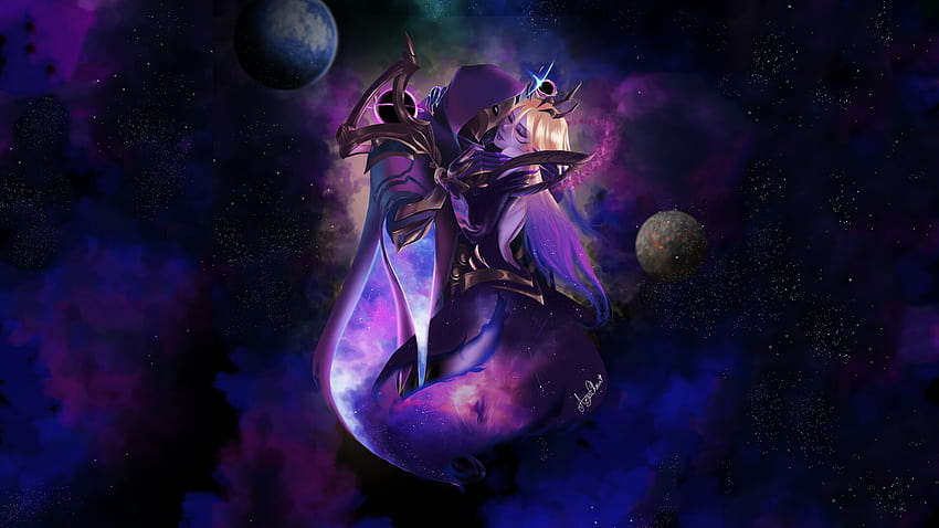 Dark Cosmic Jhin x Lux de axyachan, lux cósmico oscuro fondo de pantalla