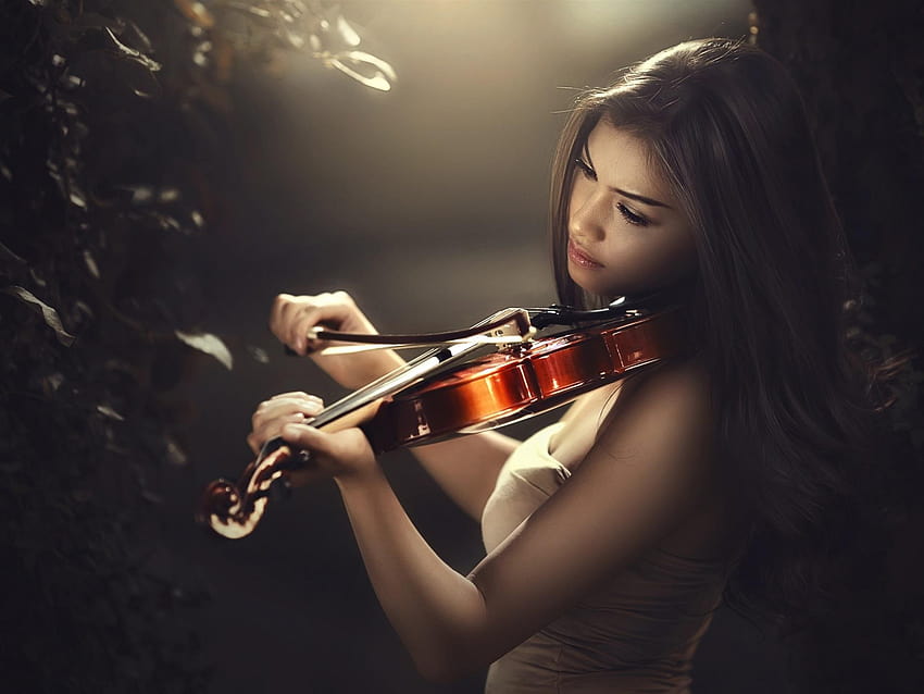 Asian girl play violin, light lines 1920x1440, girl playing violin HD wallpaper