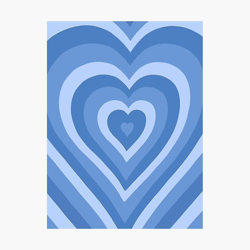 SKY HEART LATTE, blue heart aesthetic HD phone wallpaper