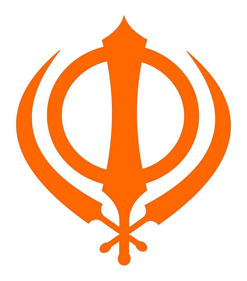 The main symbol of the religion of the Sikhs - the Khanda on the background  of fire Stock Photo - Alamy