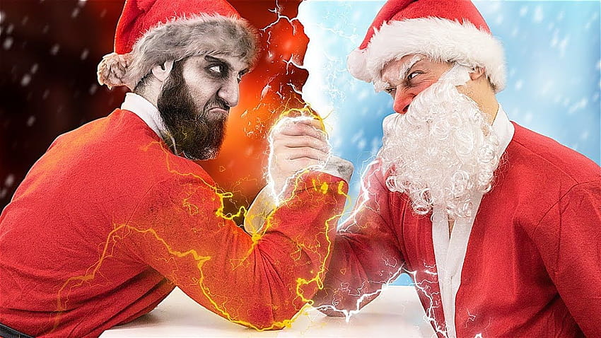 Good Santa vs Bad Santa – Christmas Rivalry, evil santa HD wallpaper