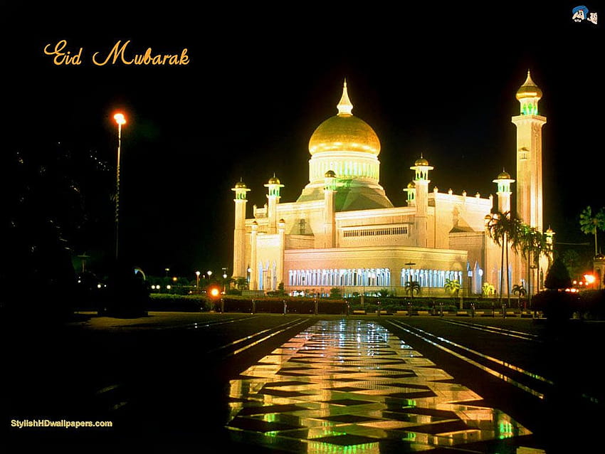 Beautiful Mosque Eid Mubarak, computer eid HD wallpaper
