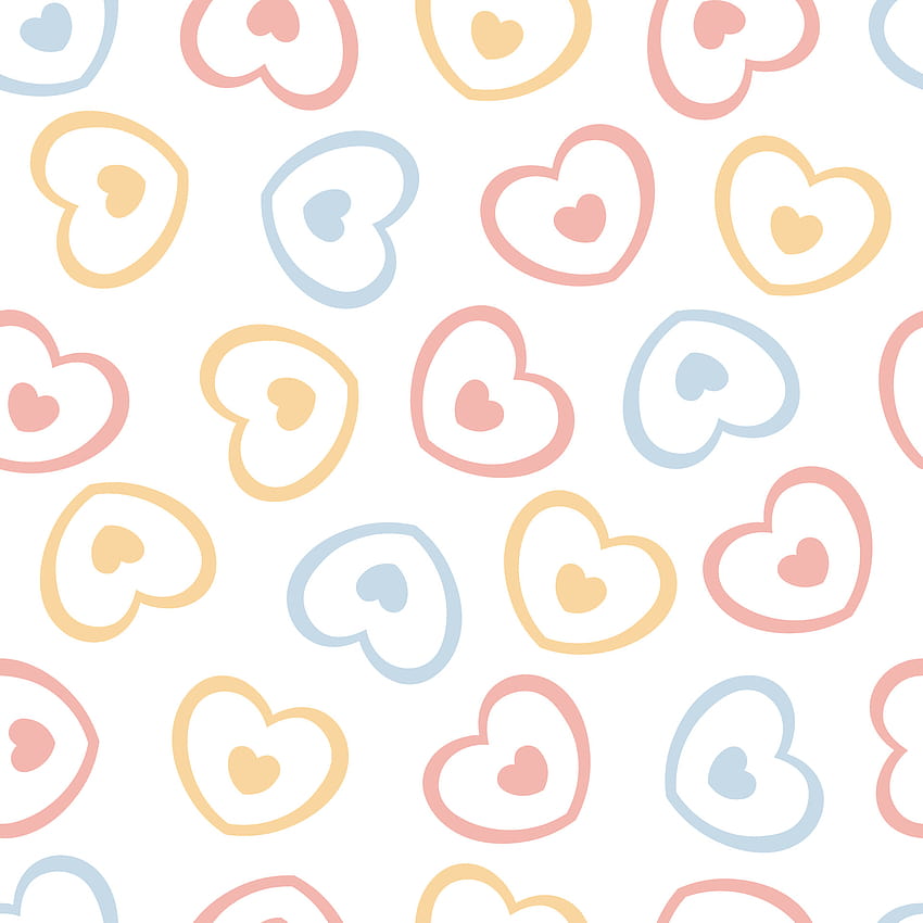Baby Seamless Pattern Valentines Day Backgrounds With Pink Blue And Yellow  Hearts Cute Design For Print,