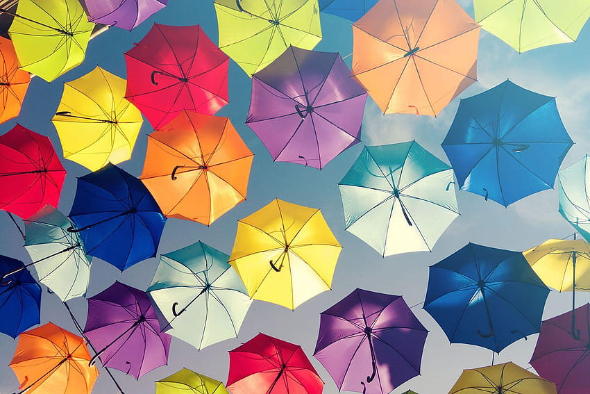 Dekor için Renkli Şemsiyeler HD duvar kağıdı