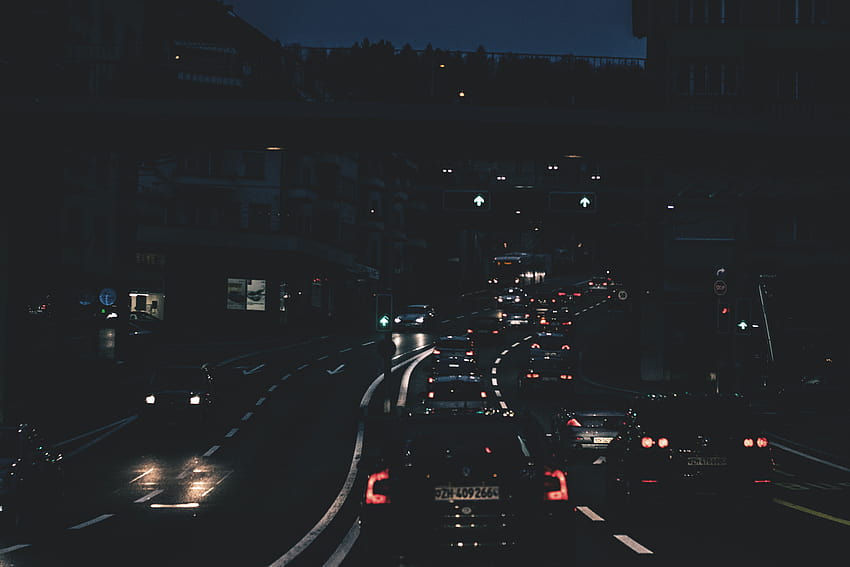 Lighted Street With Cars at Night · Stock, late night drive HD ...