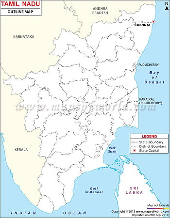 Tamilnadu Outline Map, Tamilnadu Map Hd Phone Wallpaper 