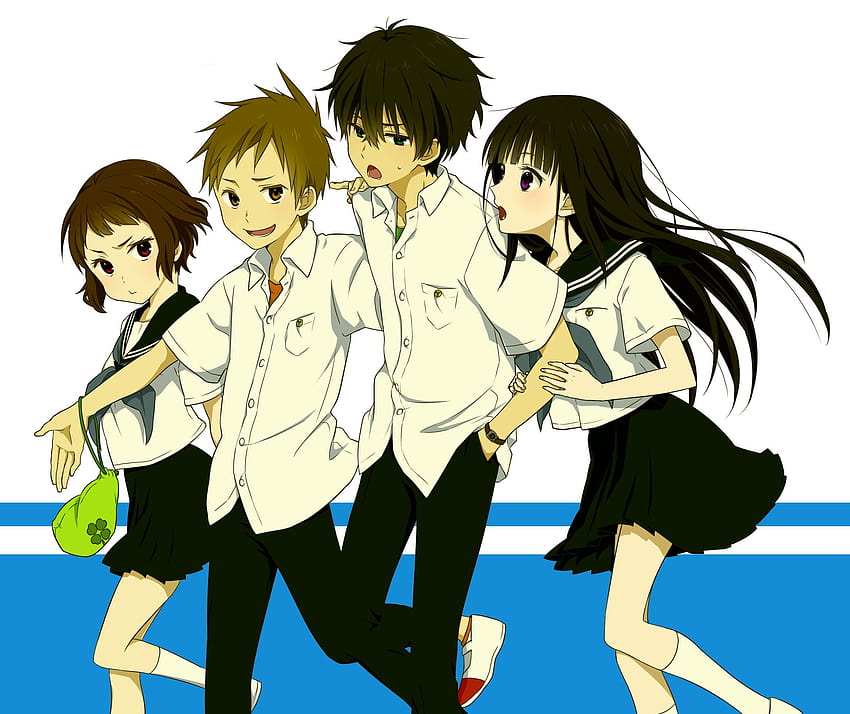 569977 Eru Chitanda, Satoshi Fukube, Hyouka, Mayaka Ibara, Hōtarō Oreki HD-Hintergrundbild