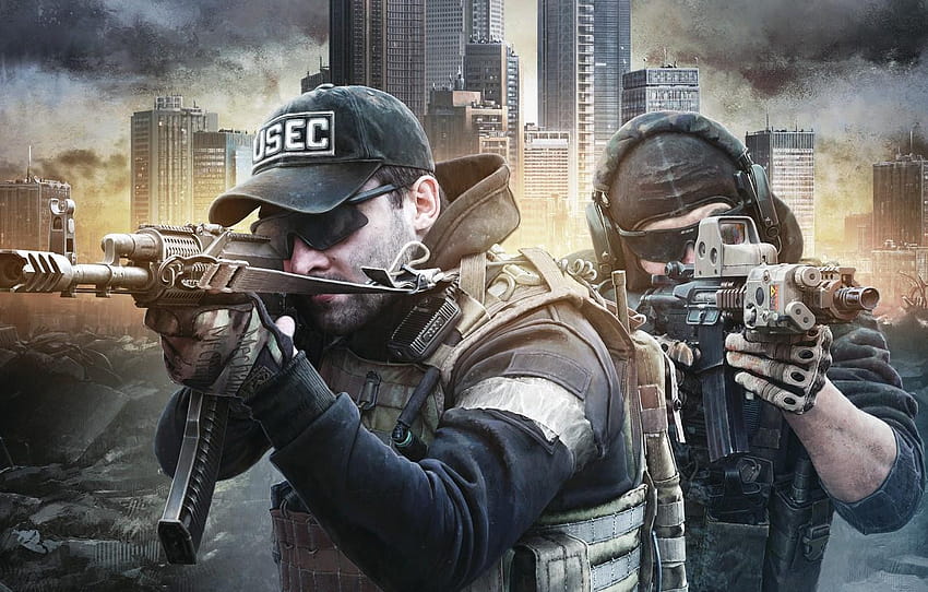 mercenaries, USEC, Escape from Tarkov, AK, M4 HD wallpaper