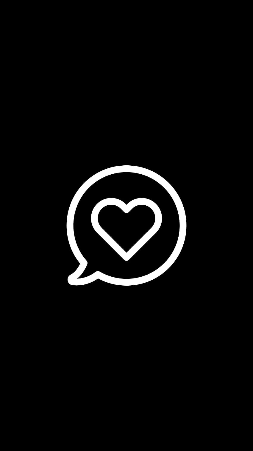 Sorotan Instagram Aesthetic Black Heart, instagram hitam putih wallpaper ponsel HD