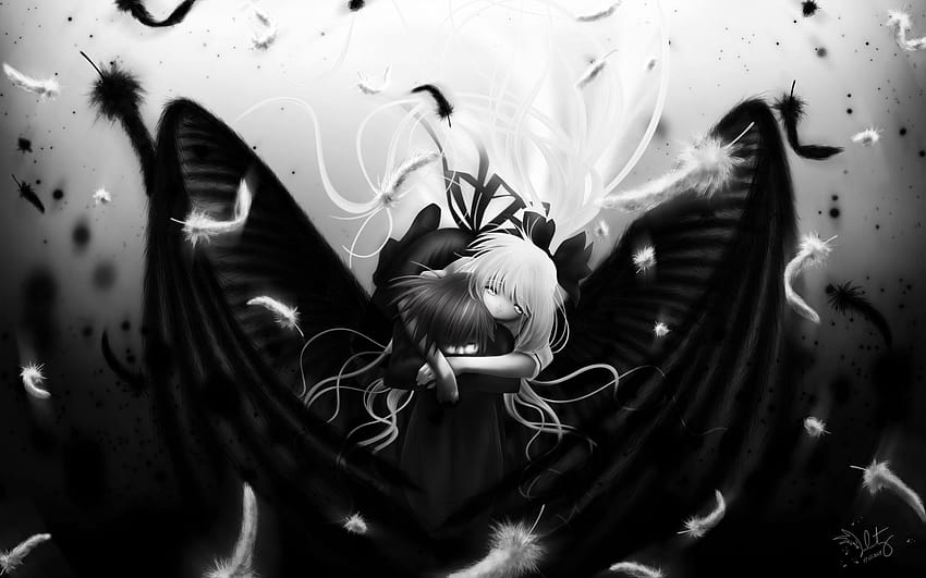 anime sevimli kız kamio black angel boy air [2560x1600] for your , Mobile & Tablet, black and white sevimli anime HD duvar kağıdı