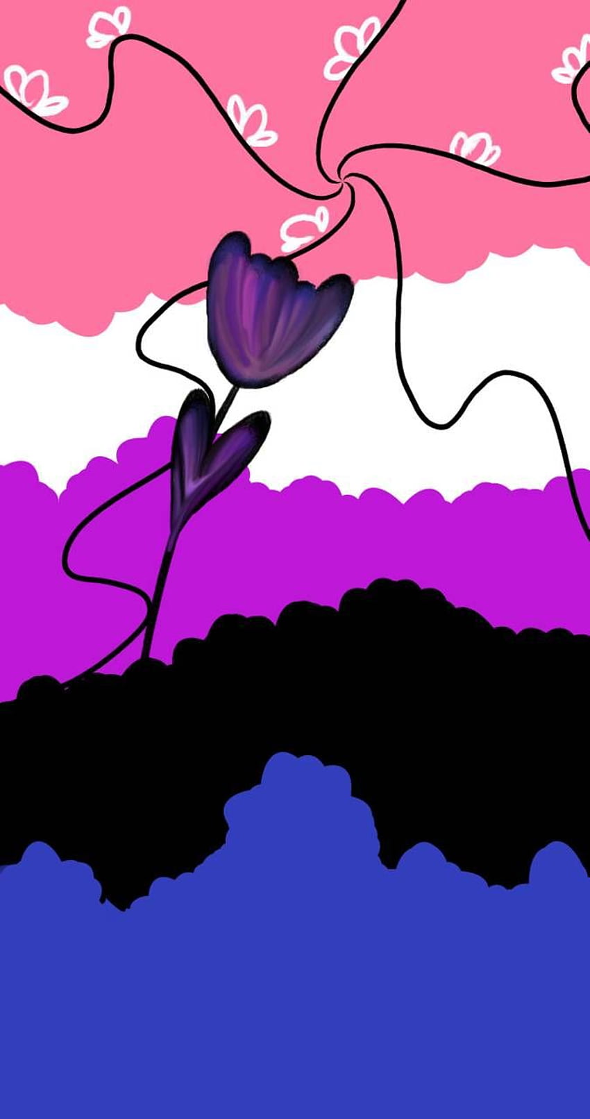 CodatheSoda의 Genderfluid Flower, 젠더 플루이드 HD 전화 배경 화면