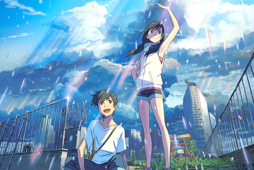 Makoto Shinkai's film, anime tenki no ko sky HD wallpaper