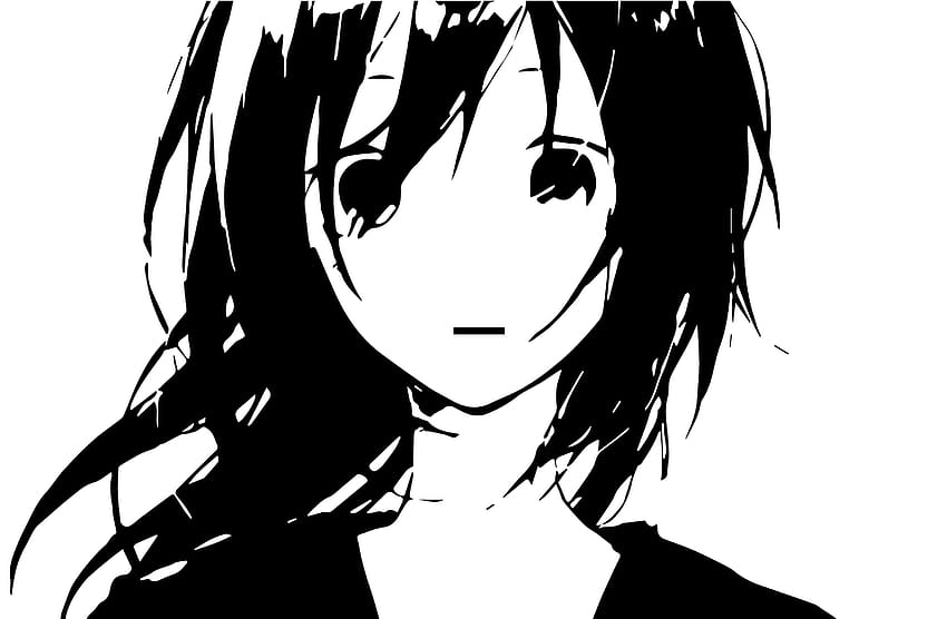 Sad Anime, anime sad black and white HD wallpaper