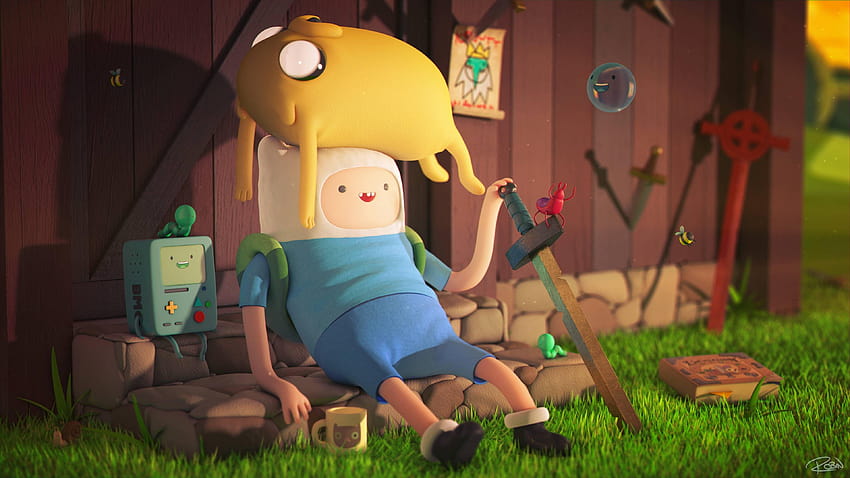 Adventure Time 3D рендиране, време за приключения minecraft HD тапет