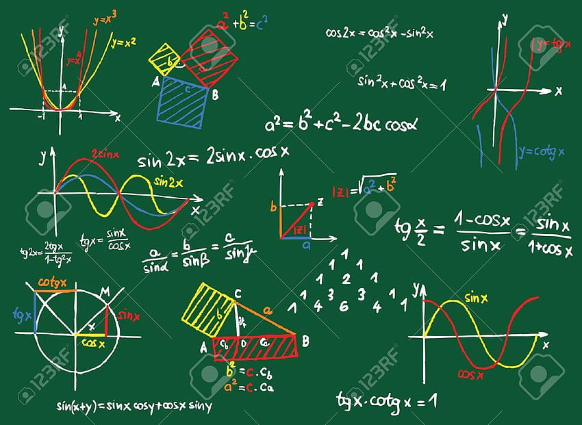 Grupo de fórmulas matemáticas, fórmula matemática papel de parede HD