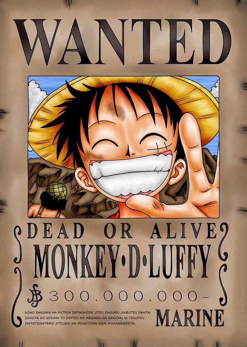 Jasson997의 원피스 수배 포스터, Monkey D Luffy의 수배 포스터로 만드십시오. HD 전화 배경 화면