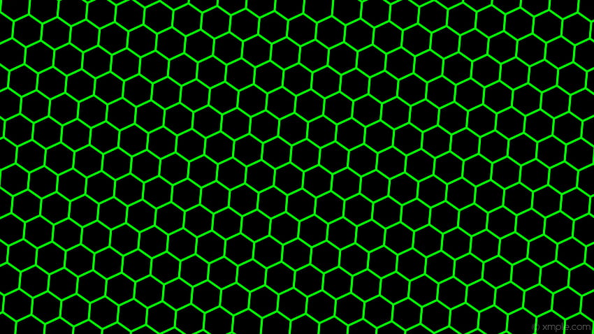 plaster miodu czarny ul sześciokątny zielony limonkowy przekątna 55° 7px 93px, zielony sześciokąt Tapeta HD