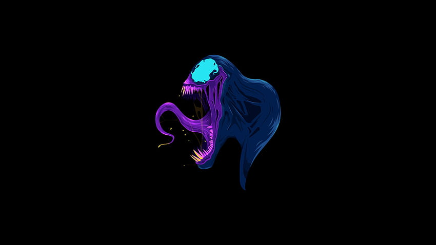 Minimalist Venom on Dog, ciemnofioletowy minimalistyczny Tapeta HD