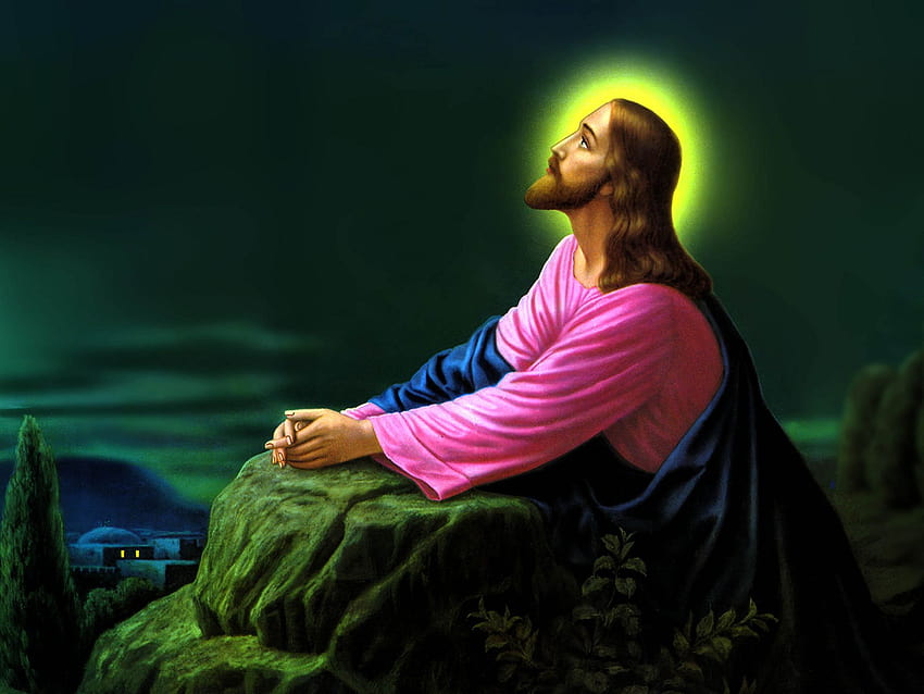 Pin auf Jesus, Jesus betet HD-Hintergrundbild