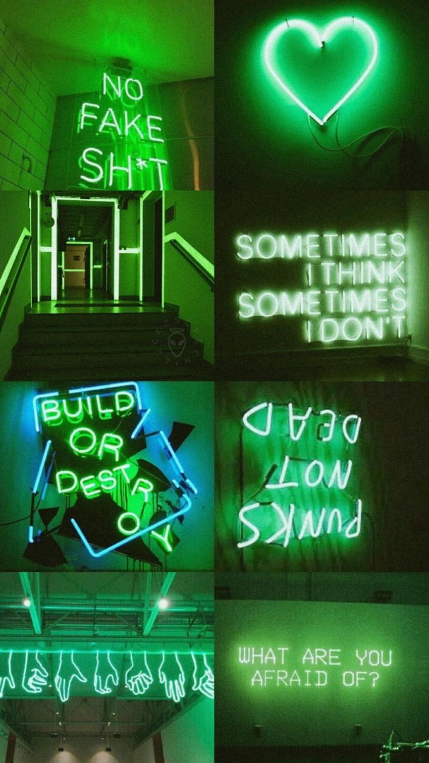 Green Aesthetic Collages in 2019 Neon, aesthetic lime green HD phone wallpaper