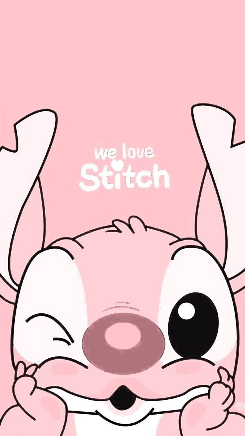14 Stitch pink ideas, pink stitch HD phone wallpaper