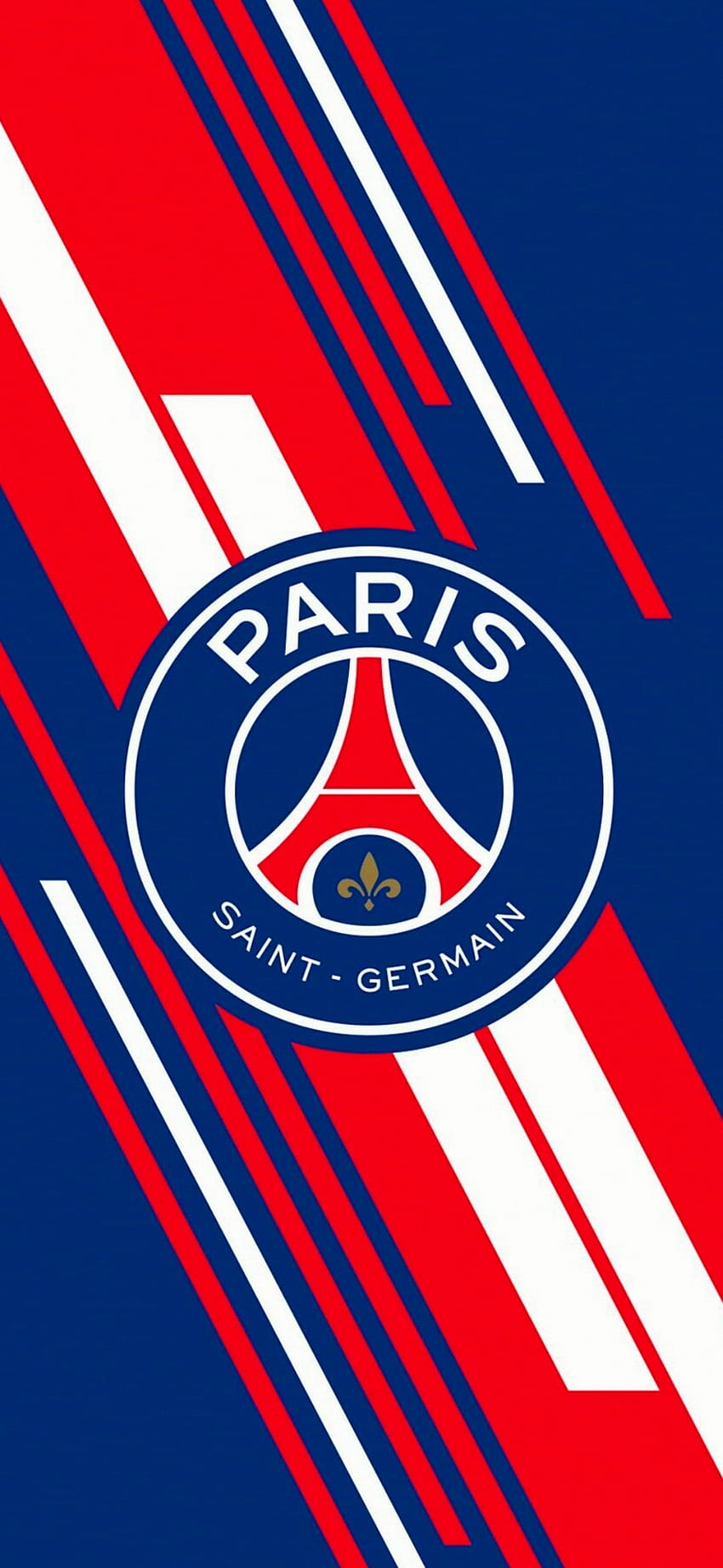 Logo câu lạc bộ bóng đá Paris Saint Germain đỏ xanh trắng 4K tải xuống hình  nền