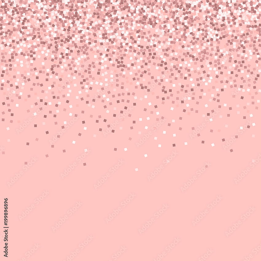 Pink gold glitter. Scatter top gradient with pink gold glitter on pink background. Mesmeric Vector illustration. Stock Vector, gold and pink glitter HD phone wallpaper