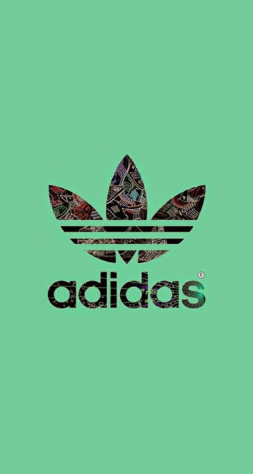 Adidas Logo 緑の背景 iPhone 6 Plus HD電話の壁紙