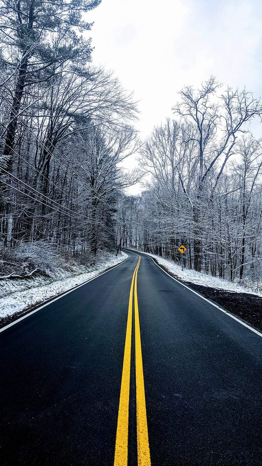 Straße Winter iPhone, Winterautobahn HD-Handy-Hintergrundbild