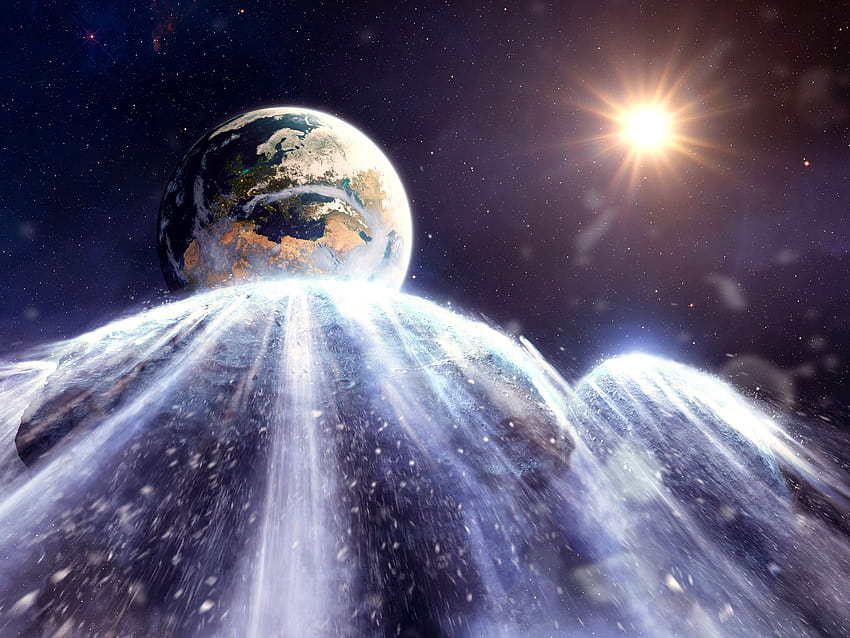 Asteroides e cometas podem devastar a Terra. NASA quer detê-los., hora do planeta 2022 papel de parede HD