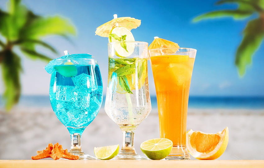 Minuman Pantai, minuman dingin musim panas Wallpaper HD