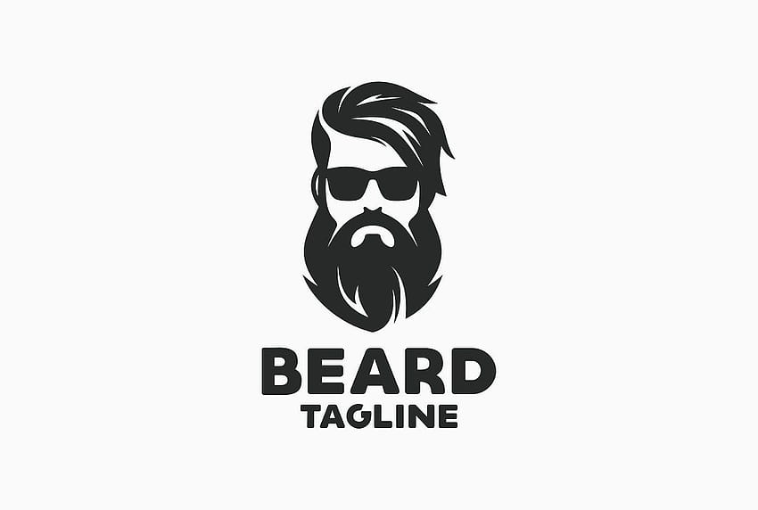 Logo brody, logo włosów i brody Tapeta HD